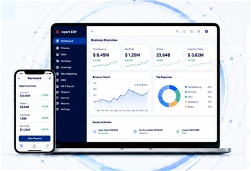 IxpertERP analytics dashboard